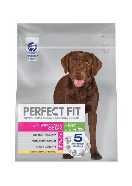Сухой корм PERFECT FIT™ для собак средних и крупных пород, с курицей —  купить онлайн